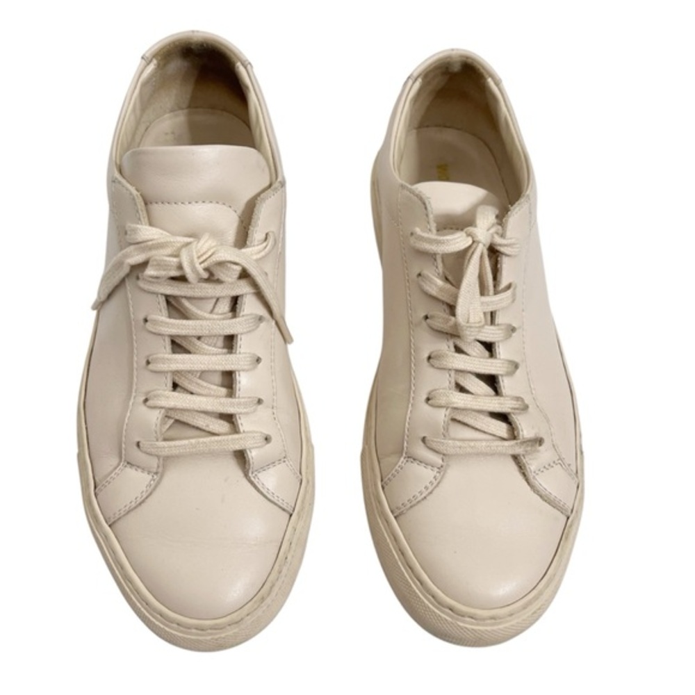 Common Projects Achilles Low Sneakers Beige Leather Lace Up‎ Women's Size 7